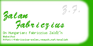 zalan fabriczius business card